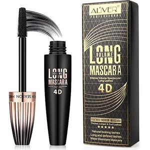 4D Zijdevezel wimper mascara, waterdichte duurzame mascara, zwart volume en lengte, natuurlijk, prachtig vol, verlengende, zachtere, vollere wimpers, versterkt vlekbestendige wimpers