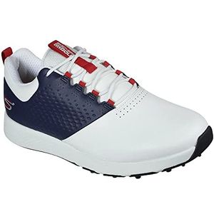 Skechers Heren Elite 4 Victory golfschoen, Wit Navy Rood, 41.5 EU