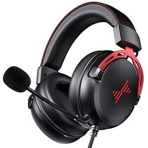 DEEBOX Gaming Headset voor PS4 PC Xbox One PS5 Controller, Ruisonderdrukking Over Ear Hoofdtelefoon met Microfoon, Surround Sound Bedrade Gamer Headsets voor Computer Laptop Mac Nintendo NES Games