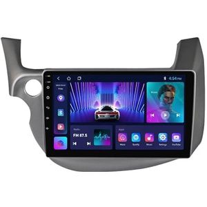 10 Inch Touchscreen Android 12 Autoradio Touchscreen Voor Honda Jazz 2007-2014 Draadloze CarPlay Android Auto Met GPS Navigatie/FM/AM/DAB/RDS/SWC/Achteruitrijcamera + Spiegellink (Color : 1.5T, Siz