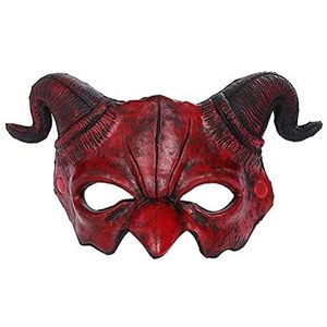 Halloween masker, duivel gezicht cover, eng schaaphoorns geest monster masker, horror hoofddeksels, lederen masker nieuwigheid Halloween kostuum voor feest, maskerade, carnaval, cosplay