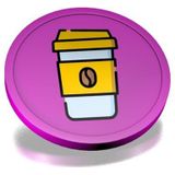 CombiCraft Koffie-To-Go consumptiemunten paars - munten met een opdruk van koffiebeker to go - diameter 29 mm - verpakking 100 stuks - handig betaalmiddel voor festivals, evenementen en horeca