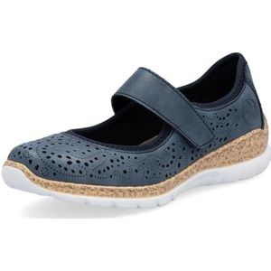 Rieker Dames Low-Top Sneaker N4299, vrouwen lage schoenen, blauw 14, 36 EU