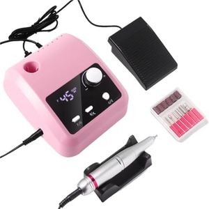 Elektrische nagelboormachine, elektrische vijl, HD-scherm, metalen manicurepen, professionele nagelschuurmachine(Pink)