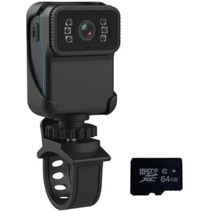 Lichaamscamera High Definition Infrarood Nachtzicht Sportcamera Met WiFi Hotspot Camera 1080p High-definition Waterdichte Autorecorder (Color : Camera 64G card, Size : 1)