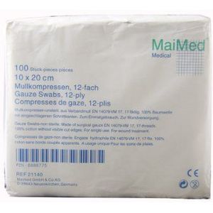 Maimed - niet-steriele hydrocompressen - wit - 10 x 20 cm - 100 stuks