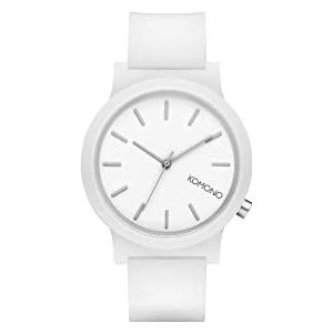 KOMONO Mono White Women's Japanese Quartz Analogue Watch with Silicone Strap