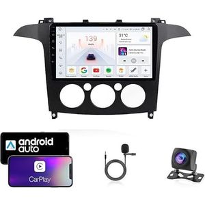 Android 13 Dubbel Din Auto Stereo Touchscreen Auto Stereo Voor Ford S-Max s max 2007-2008 Met Bluetooth GPS Navigatie WiFi FM Radio USB/SWC/Plug en Play Ondersteuning Carplay&Android Auto(4 Core Wifi