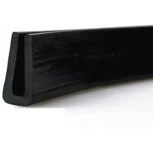 Zwart rubberen U-vormige randafdichtingsstrips Tochtstrip Anti-botsingsbeschermend metalen paneel Glazen rand met klemgroef-plat-12x16x14mm-3 meter