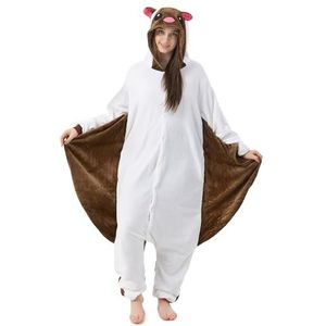 Katara 1744 - Vlieghoornkostuum onesie/jumpsuit eendelige body voor volwassenen dames heren als pyjama of pyjama unisex - veel verschillende dieren