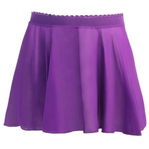 Vrouwen Chiffon Ballet Wrap korte rok， Ballet tailleband leotard chiffon rok ballet chiffon wikkelrok(Purple,S for 90 to 135cm)