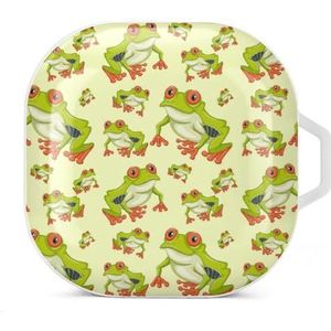 Red Eyed Frog Earbuds Case Compatibel met Samsung Hard Shell Beschermhoes Wit-Stijl
