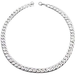 FOReverweihuajz Mode Mannen 925 Zilveren Ketting - Eenvoudige Twist Oblate Brede Ketting Ketting Sleutelbeen Ketting Party Sieraden Verjaardagscadeau Zilver 70cm