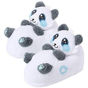 corimori Schattige pluche pantoffels (10+ designs) Panda ""MEI"" slippers eenheidsmaat 34-44 uniseks pantoffels blauw grijs wit