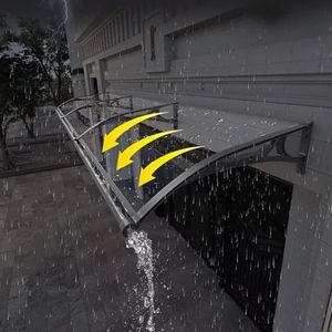 Polycarbonaat - Deurluifel - Transparant - Voordeur Afdak - Met Aluminium Beugel