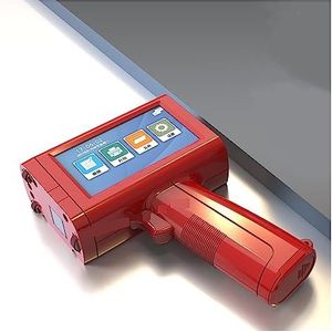 Mini Inkjet Printer 12,7 mm mini mobiele handheld inkjetprinter, barcode lotnummer logo label draagbare printer instelbare afdrukhoogte(Red with 1 ink)