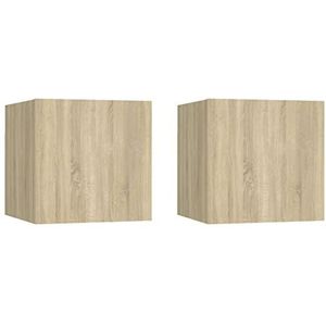 DIGBYS Nachtkastjes 2 stuks Sonoma Eiken 30,5x30x30 cm Engineered Wood