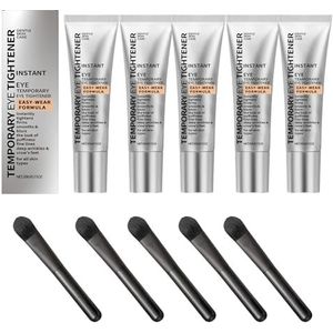 QGuoJie Instant Eye Tightener Cream met kwast, 20 ml gezichtsverstevigings- en gladmakende primer, vermindert fijne lijntjes, rimpels en kringen onder de ogen, langdurige matte finish (5)