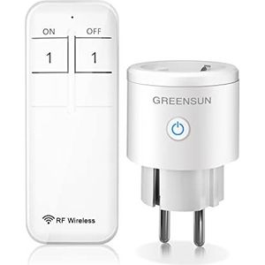 GreenSun draadloze stopcontacten met afstandsbediening, 16 A, 3680 W, smart