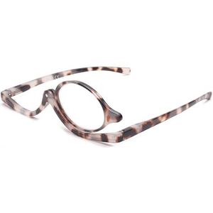 JM Makeup Leesbril Vergrootglas Klapbril Cosmetische Leesbril voor Vrouwen Grijs Schildpad +2.5