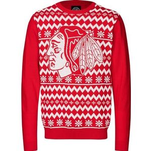 NHL Chicago Blackhawks Ugly Sweater Big Logo 2-Color Christmas Pullover Kerstmis, multicolor, L