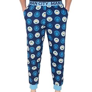 Manchester City FC - Lounge pants pyjama broek voor mannen - Officieel - Voetbalcadeau - Marineblauw - XL
