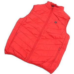 Verwarmd Vest, USB Elektrisch Verwarmd Vest DC 5V Nylon en Polyester Snelle Verwarming Lichtgewicht Wasbaar Elektrisch Vest voor Heren Dames (Rood)