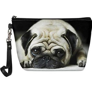 SEANATIVE Dier Mopshond Make-up Tassen Cosmetische Case Reizen Case Draagbare Waterdichte Make Up Tas PU Lederen Organizer Voor Vrouwen Meisjes Gift