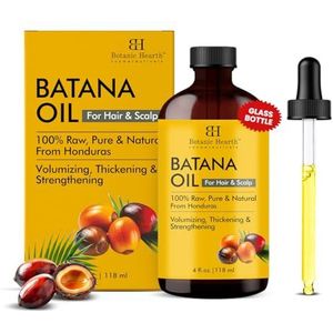 Botanic Hearth Dr Sebi Batana Olie voor haargroei - Gewichtloos (glazen fles 4 fl oz) | 100% pure en ongeraffineerde oliën uit Honduras, lichtgewicht zomerhaarolie voor versterking en volumisering