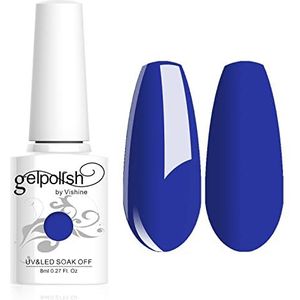 Vishine Semi-permanente nagellak, soak-off gellak, uv/led, manicure, 8 ml, blauw (1621)