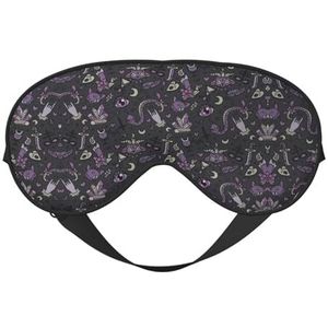 Paars zwart goth spooky oogmasker, verduisterend oogmasker unisex, slaapooghoezen met verstelbare bandjes, reisoogmasker