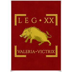 Nice Captain Imperial Roman Army Vexillum poster 70 cm x 50 cm Romeinse legioenen standaard vlag canvas poster (LEGIO XX VALERIA VICTRIX)