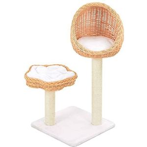 Materiaal: wilgenhout, zacht pluche en sisal touw Kattenkrabpaal met sisal krabpaal natuurlijk wilgenhout Dierbenodigdheden Huisdierbenodigdheden Kattenbenodigdheden Kattenmeubels