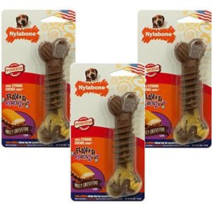 Nylabone DuraChew Flavor Frenzy Cheesesteak Bone Wolf Size For Dogs - 3 Pack