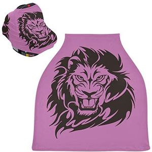 Paarse Koning Roze Leeuw Baby Autostoelhoes Luifel Stretchy Nursing Covers Ademend Winddicht Winter Sjaal voor Baby Borstvoeding Jongens Meisjes