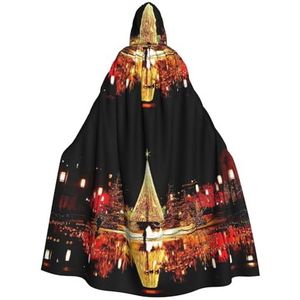 Bxzpzplj Kerstboom Womens Mens volledige lengte carnaval cape met capuchon cosplay kostuums mantel, 185cm