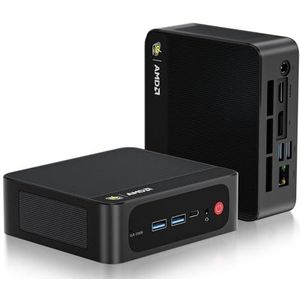 Beelink SER5 Mini-pc, AMD Ryzen 5 5500U (6 kernen/12 threads) tot 4,0 GHz, mini-computer met 32 GB DDR4 RAM, 500 GB NVME SSD, Micro PC met Dual Display 4K @60Hz, RJ45 2.5G/WiFi6/BT5.2
