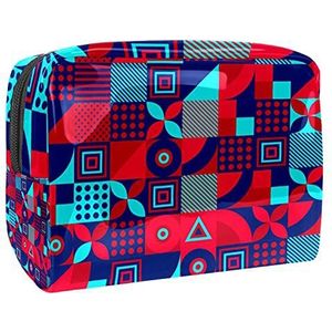 Waterdichte cosmetische tassen, Geometrische Polygoon patroon paarse gouden lijn reizen cosmetische tassen, Multifunctionele draagbare make-up tassen, reizen cosmetische tas organizer voor vrouwen