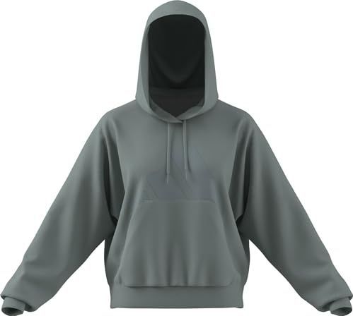 adidas Mujer ESSENTIALS BIG LOGO FRENCH TERRY LOOSE HOODIE, Wonder Sage, L