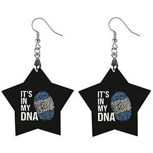 It's In My DNA Guatemala vlag mode schattige oorbellen grappig geschilderd houten sieraden geschenken voor vrouwen ster