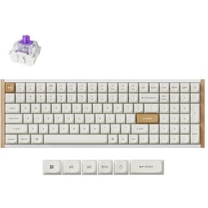Keychron K4 HE - 96% Compact Hall-effect draadloos mechanisch toetsenbord met cijferblok, magnetische schakelaar, snelle trigger, aangepaste RGB, QMK/VIA, 2,4 GHz/BT5.2/bedraad, voor Mac/Windows/Linux