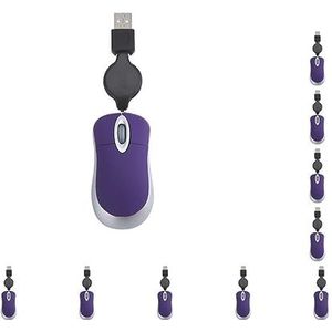 Mealoodiousmusea 10 set Computer Muis Bedrade Optische Leuke Telescopische Intrekbare Usb-kabel Ergonomisch Ontwerp Verstelbare Gaming Muizen Kantoor Kids Paars