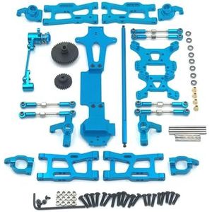 Metalen upgrade aangepaste onderdelen for WLtoys 1/14 144010 144001 144002 afstandsbediening auto(Blue)