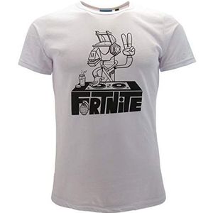 Epic Games Original Fortnite DJ Lama T-shirt wit Disc Jokey T-shirt voor kinderen jongens, Wit, 13-14 jaar