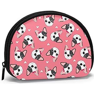 Haarspeld Bulldog, Portemonnee Shell Make-up Tas Vrouwen Opbergtas Kleine Portemonnee Shell Verandering Pouch, zoals afgebeeld, 12 X 9 CM/4.7 X 3.5 Inch, Munt Pouch