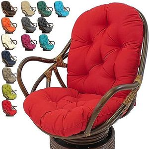 Schommelzitkussen Verbeterd comfortabel hangmatten Stoelkussen, 120 * 60 cm schommelstoelkussen + getufte hoge rug, for rotan schommel Rieten rotan eierstoel (kleur: rood) (Color : Rosso)