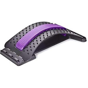 Terug Stretcher - Lumbar Relief Terug Stretcher Apparaat, Terug Massager Magic Stretcher Fitness Stretch voor Onderste en Bovenste Lumbar Rugpijn ondersteuning Apparatuur Verstelbaar Paars Zwart