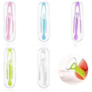 MAEXUS 5 stuks contactlenzen-pincetten, contactlenzen-inzethulp, contactlenzenverwijderaar, inclusief contactlenzenverwijderaar en contactlenzenstofzuiger, draagbaar hulpmiddel, met opbergdoos