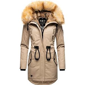 Navahoo Bombii Warme winterparka voor dames, met capuchon, XS-XXL, taupe, L