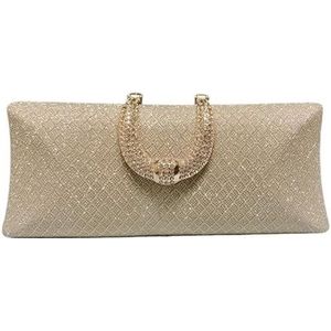 Avondtassen for dames Gouden luxe clutch ketting schoudertassen handtassen banket dames avondtassen (Color : Gold)